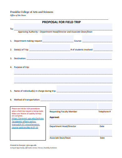 formal field tour proposal